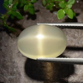 7.58 ct Yellow Star Moonstone Stone, Natural Star Moonstone in Oval Cabochon Shape for Sale