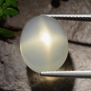 8.56 ct White Star Moonstone Gemstone, Star Moonstone Gem in Oval Cabochon Shape for Sale.