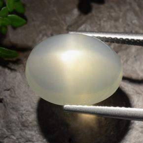 8.56 ct White Star Moonstone Stone, Natural Star Moonstone in Oval Cabochon Shape for Sale