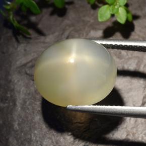 11.40 ct White Star Moonstone Stone, Natural Star Moonstone in Oval Cabochon Shape for Sale