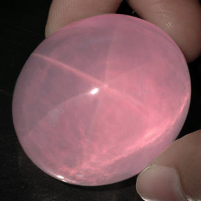 263.85 ct Pink Star Rose Quartz Gemstone, Star Rose Quartz Gem in Oval Cabochon Shape for Sale.