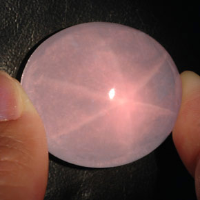 120.50 ct Pink Star Rose Quartz Stone, Natural Star Rose Quartz in Oval Cabochon Shape for Sale
