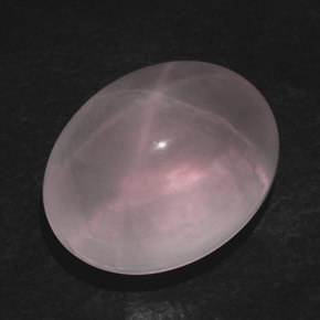 42.71 ct Pink Star Rose Quartz Stone, Natural Star Rose Quartz in Oval Cabochon Shape for Sale