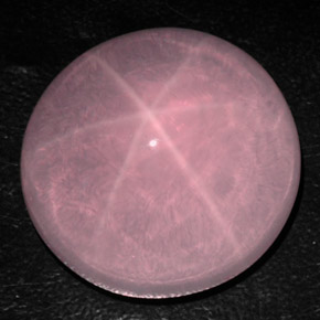76.55 ct Pink Star Rose Quartz Gemstone, Star Rose Quartz Gem in Oval Cabochon Shape for Sale.