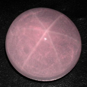76.55 ct Pink Star Rose Quartz Stone, Natural Star Rose Quartz in Oval Cabochon Shape for Sale