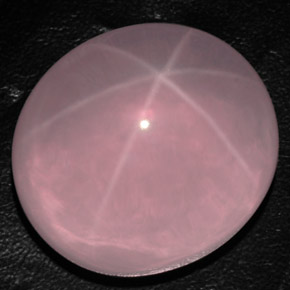 Star Rose Quartz Gemstone in 32.1 x 28.8 mm Size for Sale, Star Rose Quartz Stone in Medium Pink Color