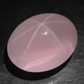 113.75 ct Pink Star Rose Quartz Stone, Natural Star Rose Quartz in Oval Cabochon Shape for Sale