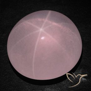 Star Rose Quartz Gemstone in 38.2 x 36.2 mm Size for Sale, Star Rose Quartz Stone in Medium Pink Color