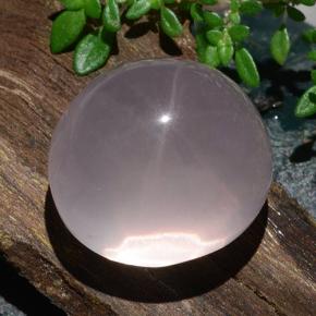 32.06 ct Pink Star Rose Quartz Stone, Natural Star Rose Quartz in Oval Cabochon Shape for Sale