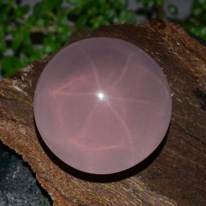 37.91 ct Pink Star Rose Quartz Stone, Natural Star Rose Quartz in Round Cabochon Shape for Sale