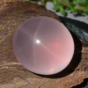22.01 ct Pink Star Rose Quartz Gemstone, Star Rose Quartz Gem in Oval Cabochon Shape for Sale.