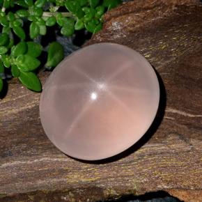 29.97 ct Pink Star Rose Quartz Gemstone, Star Rose Quartz Gem in Oval Cabochon Shape for Sale.