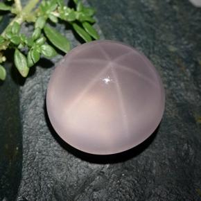 36.96 ct Pink Star Rose Quartz Stone, Natural Star Rose Quartz in Round Cabochon Shape for Sale