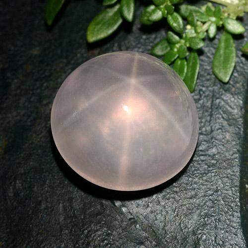 25.63ct Round Cabochon Pink Star Rose Quartz from South Africa, Dimension 17.8mm, Transparent Clarity, Natural untreated gemstone, 1pc Star Rose Quartz in Light Coral Pink Color, Mohs Hardness of 6.5 - 7 suitable for daily wear jewelry, Photo A
