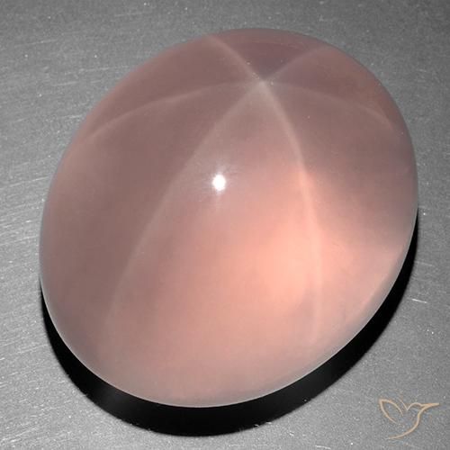 Quarzo rosa stellato 38,4 x 32,2mm rosa Ovale cabochon dal Sud Africa, peso di 254,67 ct, gemma naturale non trattati in purezza Transparent, 1 pezzo Quarzo rosa stellato - Colore: Rosa medio, durezza Mohs di 6,5 - 7 adatto per gioielli da indossare ogni giorno, Photo A