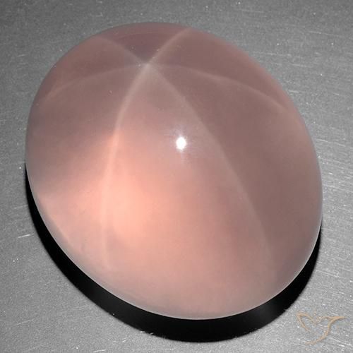 254.67 ct Pink Star Rose Quartz Stone, Natural Star Rose Quartz in Oval Cabochon Shape for Sale