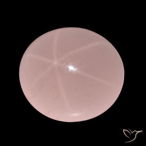 62.47 ct Pink Star Rose Quartz Stone, Natural Star Rose Quartz in Oval Cabochon Shape for Sale