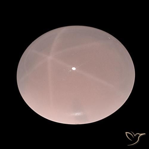 61.91 ct Pink Star Rose Quartz Stone, Natural Star Rose Quartz in Oval Cabochon Shape for Sale