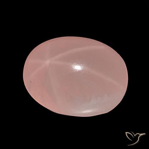 36.81 ct Pink Star Rose Quartz Stone, Natural Star Rose Quartz in Oval Cabochon Shape for Sale