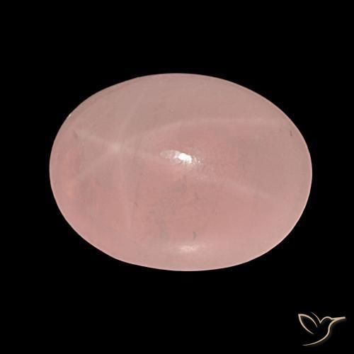 37.50 ct Pink Star Rose Quartz Stone, Natural Star Rose Quartz in Oval Cabochon Shape for Sale