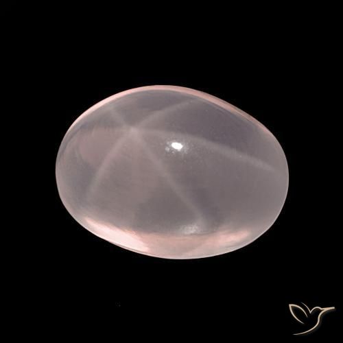 40.32 ct Pink Star Rose Quartz Stone, Natural Star Rose Quartz in Oval Cabochon Shape for Sale