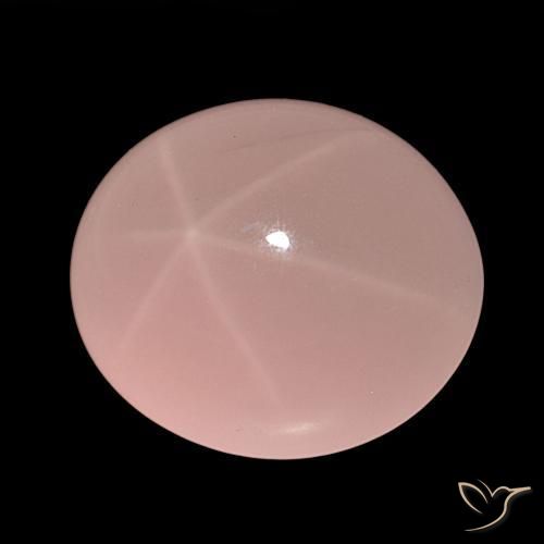 129.84 ct Pink Star Rose Quartz Stone, Natural Star Rose Quartz in Oval Cabochon Shape for Sale