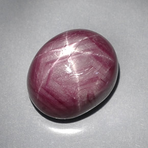 Star Ruby Gemstone in 16.6 x 13.7 mm Size for Sale, Star Ruby Stone in Purplish Red Color