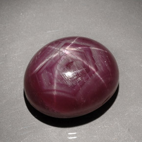Star Ruby Gemstone in 18.1 x 15.1 mm Size for Sale, Star Ruby Stone in Purplish Red Color