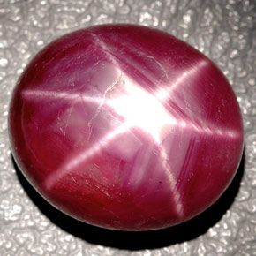 Star Ruby Gemstone in 16 x 14 mm Size for Sale, Star Ruby Stone in Purplish Red Color