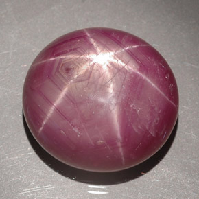Star Ruby Gemstone in 18.3 x 17.3 mm Size for Sale, Star Ruby Stone in Purplish Red Color