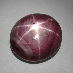 Star Ruby Gemstone in 21.3 x 19.2 mm Size for Sale, Star Ruby Stone in Purplish Red Color