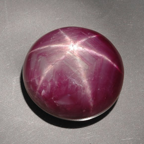 Star Ruby Gemstone in 17.6 x 16.6 mm Size for Sale, Star Ruby Stone in Purplish Red Color