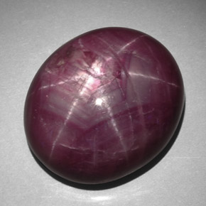 Star Ruby Gemstone in 20.8 x 18 mm Size for Sale, Star Ruby Stone in Purplish Red Color