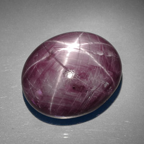 Star Ruby Gemstone in 26.1 x 21.7 mm Size for Sale, Star Ruby Stone in Purplish Red Color