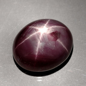 24.48 ct Red Star Ruby Stone, Natural Star Ruby in Oval Cabochon Shape for Sale