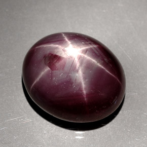 Star Ruby Gemstone in 18 x 15.1 mm Size for Sale, Star Ruby Stone in Purplish Red Color
