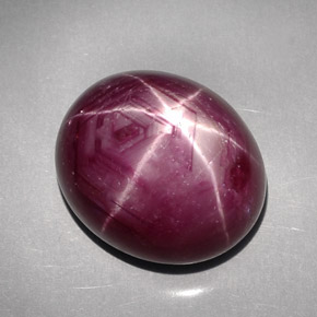 Star Ruby Gemstone in 20.7 x 17.7 mm Size for Sale, Star Ruby Stone in Purplish Red Color