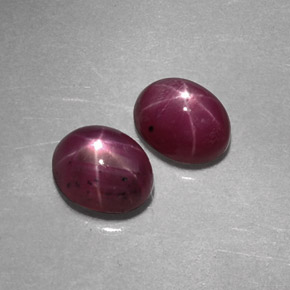 Star Ruby Gemstone in 5.9 x 4.7 mm Size for Sale, Star Ruby Stone in Purplish Red Color