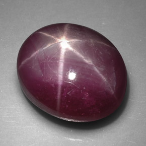 5.68 ct Red Star Ruby Gemstone, Star Ruby Gem in Oval Cabochon Shape for Sale.