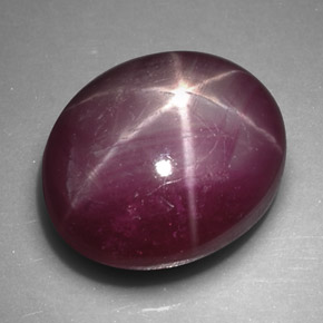 5.68 ct Red Star Ruby Stone, Natural Star Ruby in Oval Cabochon Shape for Sale