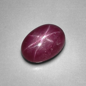 1.27 ct Red Star Ruby Stone, Natural Star Ruby in Oval Cabochon Shape for Sale