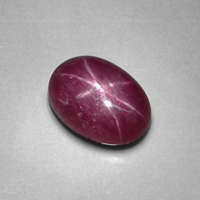 Star Ruby Gemstone in 7 x 5 mm (calibrated) Size for Sale, Star Ruby Stone in Purplish Red Color