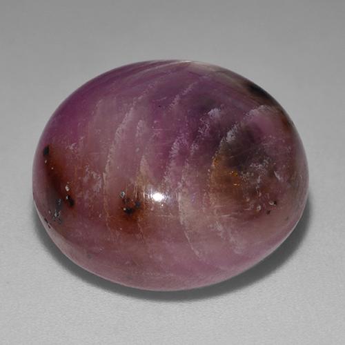 Star Ruby Gemstone in 17.6 x 16.5 mm Size for Sale, Star Ruby Stone in Grayish Magenta Color