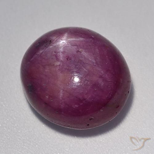 14.20 ct Purple Star Ruby Stone, Natural Star Ruby in Oval Cabochon Shape for Sale
