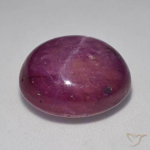 Star Ruby Gemstone in 14.3 x 12.8 mm Size for Sale, Star Ruby Stone in Reddish Purple Color