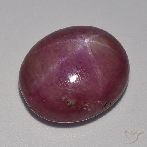 15.19 ct Purple Star Ruby Stone, Natural Star Ruby in Oval Cabochon Shape for Sale