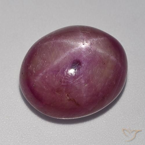 15.67 ct Purple Star Ruby Stone, Natural Star Ruby in Oval Cabochon Shape for Sale