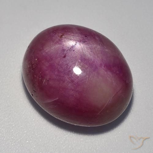 17.67 ct Purple Star Ruby Stone, Natural Star Ruby in Oval Cabochon Shape for Sale