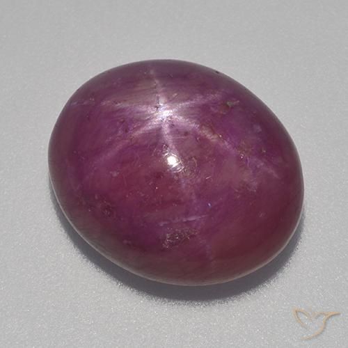 13.70 ct Purple Star Ruby Stone, Natural Star Ruby in Oval Cabochon Shape for Sale