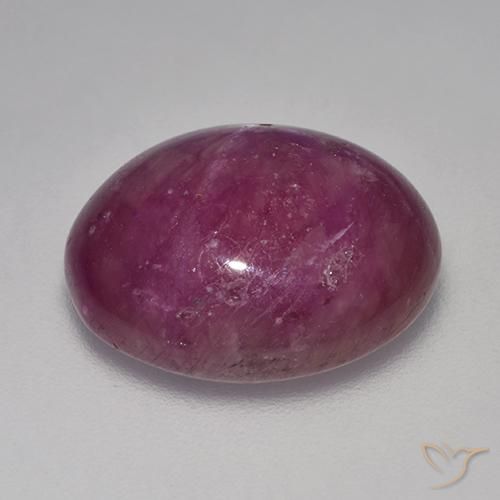 Star Ruby Gemstone in 14.9 x 12.6 mm Size for Sale, Star Ruby Stone in Medium-Dark Purple Color
